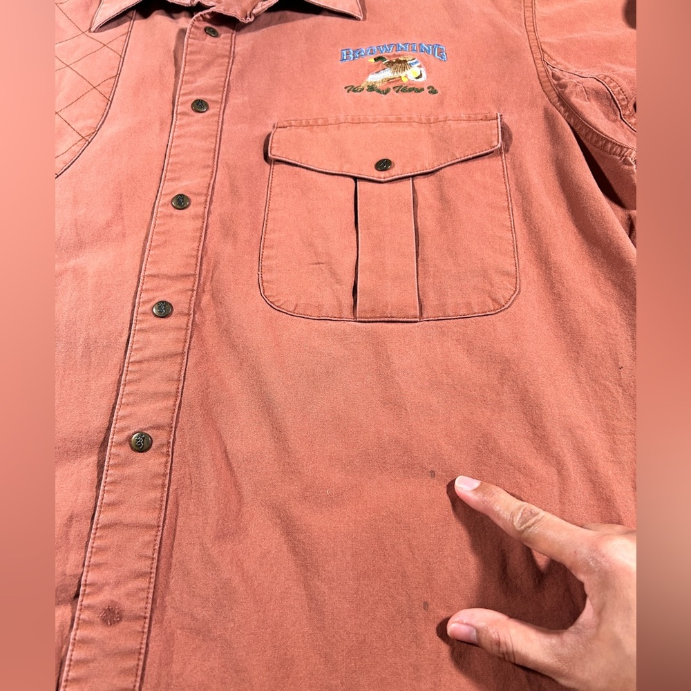 Browning Vintage Shirt Mens Extra Large XL GRAPHIC Duck Padded Shooting Hunting - Picture 13 of 14